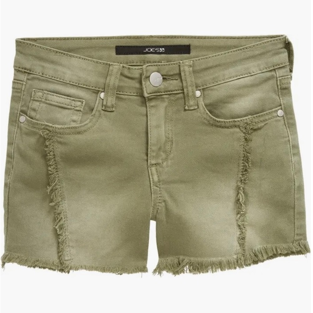 Girls JOE’S JEANS “Cecilia” Stretch Denim Shorts in Light Olive, Size 14